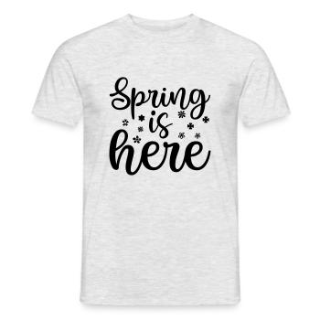 20 LE PRINTEMPS EST LÀ - T-shirt homme - gris chiné - Devant - AI Model Male 178 dark (178cm)