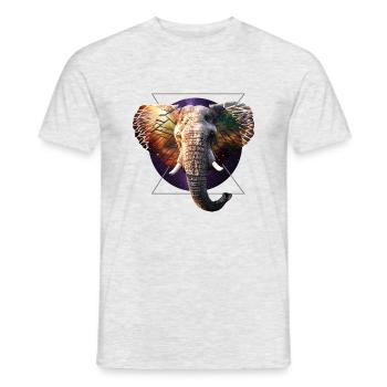 Space elephant - Men's T-Shirt - heather grey - Front - AI Model Male 178 dark (178cm)