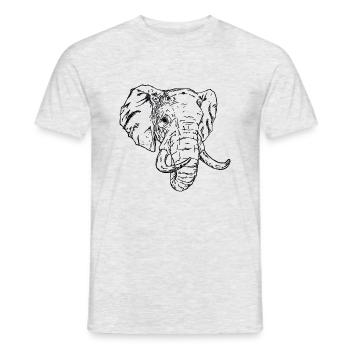 Elefant - Männer T-Shirt - Grau meliert - Vorne - AI Model Male 178 dark (178cm)