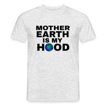 MOTHER EARTH IS MY HOOD (black) - Männer T-Shirt - Grau meliert - Vorne - AI Model Male 178 dark (178cm)