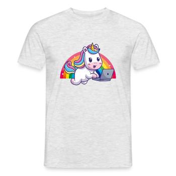 Baby Unicorn Rainbow Cute Cute Apple - Men's T-Shirt - heather grey - Front - AI Model Male 178 dark (178cm)