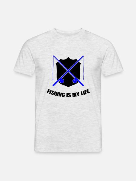 Fishing Wappen - Männer T-Shirt - Grau meliert
