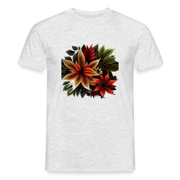 nature fleurs feuilles - T-shirt homme - gris chiné - Devant - AI Model Male 178 dark (178cm)
