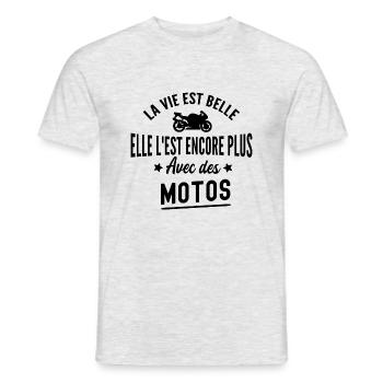 cadeau humour motard - T-shirt homme - gris chiné - Devant - AI Model Male 178 dark (178cm)