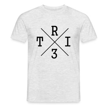Triathlon Marathon Swim Bike Run - Männer T-Shirt - Grau meliert - Vorne - AI Model Male 178 dark (178cm)