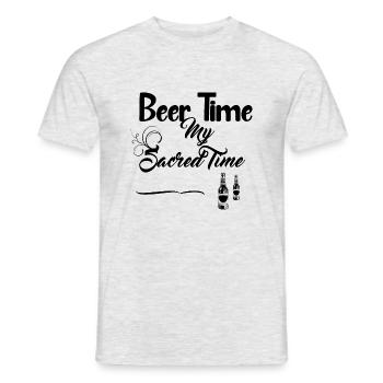 Conception de l’heure de la bière - T-shirt homme - gris chiné - Devant - AI Model Male 178 dark (178cm)