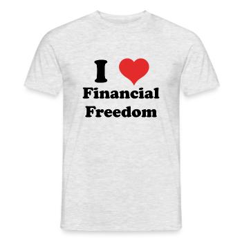 J’aime la liberté financière - T-shirt homme - gris chiné - Devant - AI Model Male 178 dark (178cm)