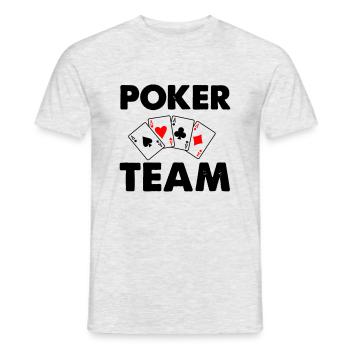 Équipe de poker - T-shirt homme - gris chiné - Devant - AI Model Male 178 dark (178cm)