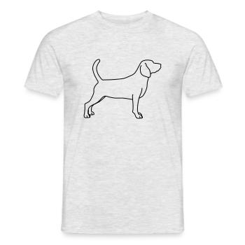 Beagle Lineart 1 - Men's T-Shirt - heather grey - Front - AI Model Male 178 dark (178cm)