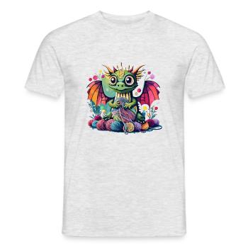 Keeper of the Wool Dragon - Men's T-Shirt - heather grey - Front - AI Model Male 178 dark (178cm)