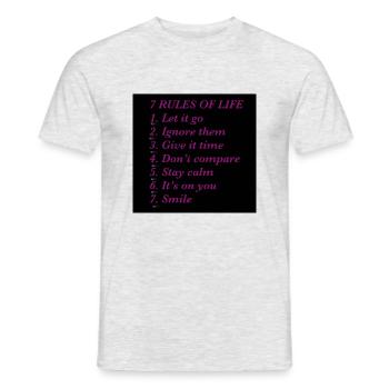 Lebensregeln 2 - Männer T-Shirt - Grau meliert - Vorne - AI Model Male 178 dark (178cm)