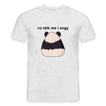 no talk me I angy meme panda illustration - Men's T-Shirt - heather grey - Front - AI Model Male 178 dark (178cm)