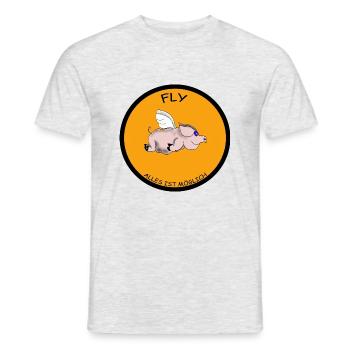 FLY - Männer T-Shirt - Grau meliert - Vorne - AI Model Male 178 dark (178cm)