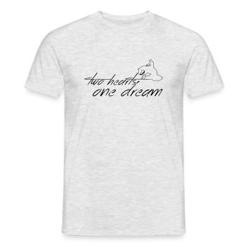 2 hearts 1 dream slider - Men's T-Shirt - heather grey - Front - AI Model Male 178 dark (178cm)