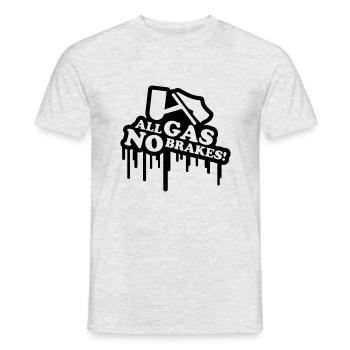 gas_no_brakes_graffiti_t1 - Männer T-Shirt - Grau meliert - Vorne - AI Model Male 178 dark (178cm)