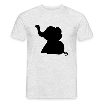 sitting elephant silhouette sweet calf small child - Men's T-Shirt - heather grey - Front - AI Model Male 178 dark (178cm)