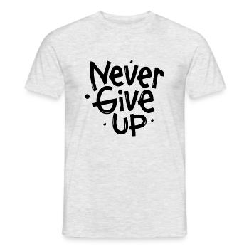 Never Give Up - T-shirt homme - gris chiné - Devant - AI Model Male 178 dark (178cm)
