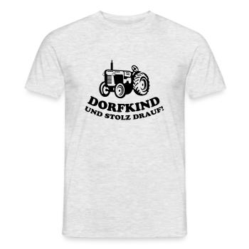 traktor dorfkind stolz drauf - Männer T-Shirt - Grau meliert - Vorne - AI Model Male 178 dark (178cm)