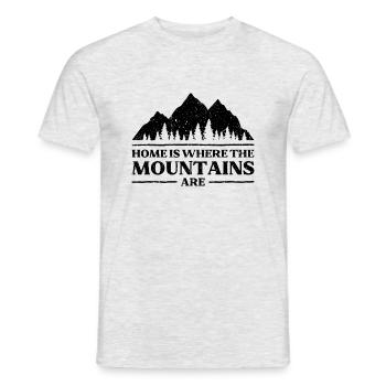 La maison est l’endroit où la randonnée en montagne la randonnée Escalade - T-shirt homme - gris chiné - Devant - AI Model Male 178 dark (178cm)
