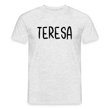 Teresa Custom Name Schriftart Text Geburtstag - Männer T-Shirt - Grau meliert - Vorne - AI Model Male 178 dark (178cm)