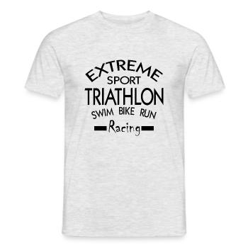 Triathlon Swim Bike Run Marathon - Männer T-Shirt - Grau meliert - Vorne - AI Model Male 178 dark (178cm)