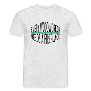 lumber job chainsaw carpenter - Men's T-Shirt - heather grey - Front - AI Model Male 178 dark (178cm)