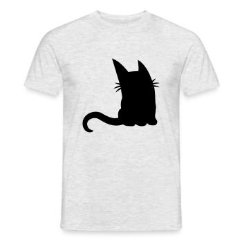 Silhouette süße kleine Katze - Männer T-Shirt - Grau meliert - Vorne - AI Model Male 178 dark (178cm)