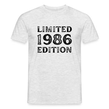 1986 LIMITED EDITION ANNIVERSAIRE METAL FER NOIR - T-shirt homme - gris chiné - Devant - AI Model Male 178 dark (178cm)