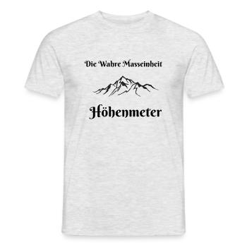 die wahre Masseinheit Höhenmeter - Männer T-Shirt - Grau meliert - Vorne - AI Model Male 178 dark (178cm)