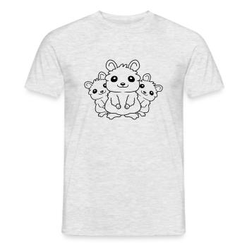 Kids Crew Hamster Family - Men's T-Shirt - heather grey - Front - AI Model Male 178 dark (178cm)