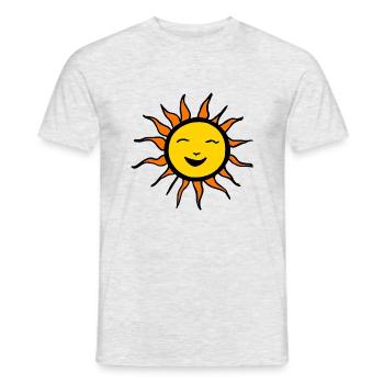 Sun Summer Watercolor Nature Beach Sky 05 - Men's T-Shirt - heather grey - Front - AI Model Male 178 dark (178cm)