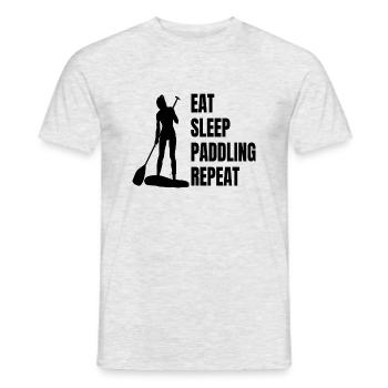 Stehpaddeln Stand Up Paddling Stehpaddler Surfen - Männer T-Shirt - Grau meliert - Vorne - AI Model Male 178 dark (178cm)