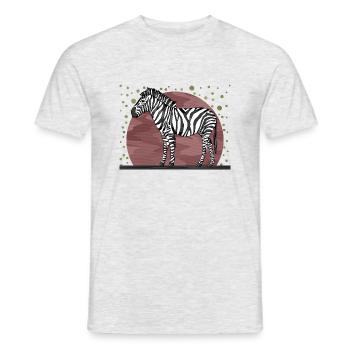 Zebra - Männer T-Shirt - Grau meliert - Vorne - AI Model Male 178 dark (178cm)