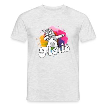 FLORIS - Beau nom de garçon avec une licorne cool - T-shirt homme - gris chiné - Devant - AI Model Male 178 dark (178cm)