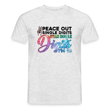 Buy Single Digits Hello Double Digits I'm 10 2 - Männer T-Shirt - Grau meliert - Vorne - AI Model Male 178 dark (178cm)