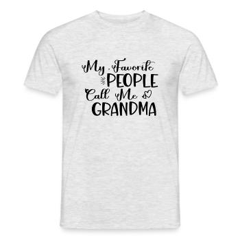 Mes gens préférés m’appellent grand-mère - T-shirt homme - gris chiné - Devant - AI Model Male 178 dark (178cm)