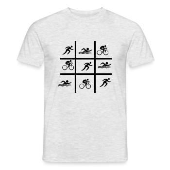Triathlon Swim Bike Run Marathon - Männer T-Shirt - Grau meliert - Vorne - AI Model Male 178 dark (178cm)