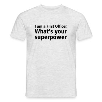 firstofficer - Men's T-Shirt - heather grey - Front - AI Model Male 178 dark (178cm)
