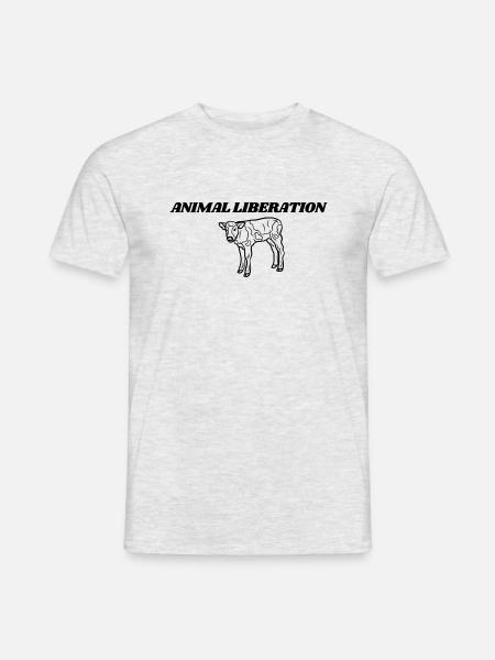 Animal Liberation Kalb - Männer T-Shirt - Grau meliert