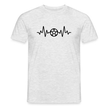 Fußball Herzschlag - Männer T-Shirt - Grau meliert - Vorne - AI Model Male 178 dark (178cm)
