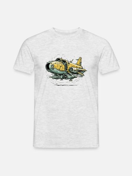 Avion général yellow - T-shirt homme - gris chiné