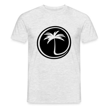 at sign palm inverted negative @ - Men's T-Shirt - heather grey - Front - AI Model Male 178 dark (178cm)