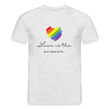 Love is the answer - Männer T-Shirt - Grau meliert - Vorne - AI Model Male 178 dark (178cm)