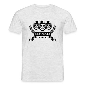 Membre de l’équipage de Gorilla - T-shirt homme - gris chiné - Devant - AI Model Male 178 dark (178cm)