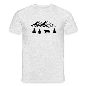 Mountains Bear Nature - Men's T-Shirt - heather grey - Front - AI Model Male 178 dark (178cm)