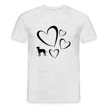 Herz hund Jimmy - Männer T-Shirt - Grau meliert - Vorne - AI Model Male 178 dark (178cm)