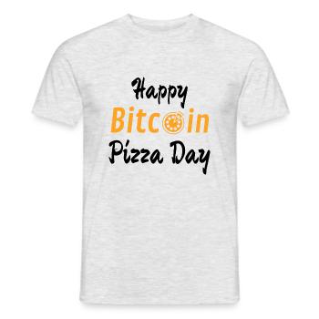 Happy Bitcoin Pizza Day - Men's T-Shirt - heather grey - Front - AI Model Male 178 dark (178cm)