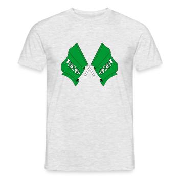 Zwei Flaggen von St. Gallen, Schweiz - Männer T-Shirt - Grau meliert - Vorne - AI Model Male 178 dark (178cm)