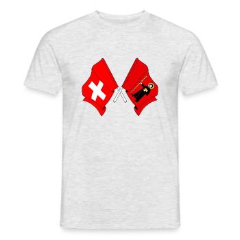 Schweiz-Flagge und Glarner Flagge - Männer T-Shirt - Grau meliert - Vorne - AI Model Male 178 dark (178cm)
