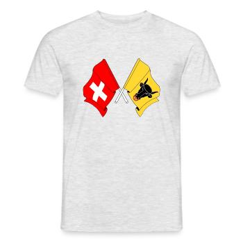 Flagge Schweiz und Flagge Uri - Männer T-Shirt - Grau meliert - Vorne - AI Model Male 178 dark (178cm)